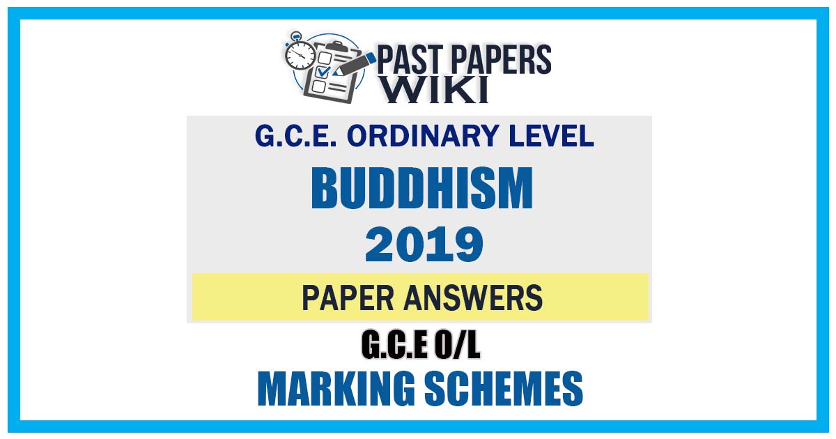 O L Buddhism Marking Scheme English Medium