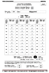 2021 O L Science Marking Scheme Tamil Medium