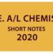 AL Chemistry Short Notes 2020