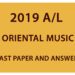 2019 A/L Oriental Music past paper and answers
