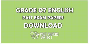 Grade 7 English Past Paper 2019