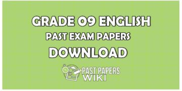 Grade 09 ENGLISHPast Exam Papers