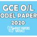 O/L Model Papers 2020