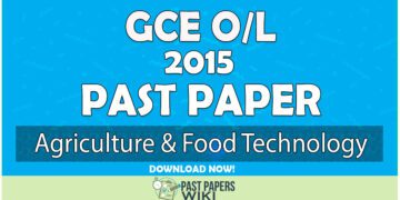 2015 O/L Agriculture & Food Technology Past Paper | English Medium