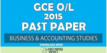 2015 O/L Business & Accounting Studies Past Paper | English Medium