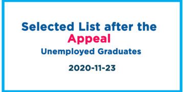Selected List after the Appeal - Unemployed Graduates