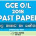 2018 O/L Sinhala Language & Literature Past Paper | Sinhala Medium
