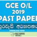 2019 O/L Civic Education Past Paper | Sinhala Medium