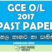 2017 O/L Sinhala Language & Literature Past Paper | Sinhala Medium