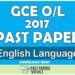 2017 O/L English Language Past Paper | English Medium