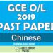 2019 O/L Chinese Past Paper | English Medium