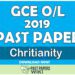 2019 O/L Christianity Past Paper | Tamil Medium