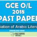 2018 O/L Appreciation of Arabic Literary Texts Past Paper | English Medium