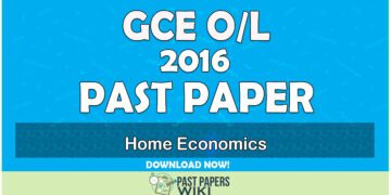 2016 O/L Home Economics Past Paper | Tamil Medium