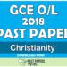 2018 O/L Christianity Past Paper | Tamil Medium