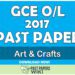 2017 O/L Art & Crafts Past Paper | English Medium
