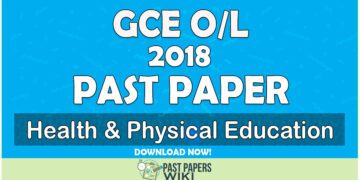 2018 O/L Health & physical Education Past Paper | English Medium