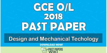 2018 O/L Design and Mechanical Technology Past Paper | English Medium