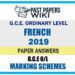 2019 O/L French Marking Scheme | English Medium