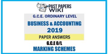2019 O/L Business & Accounting Marking Scheme | Tamil Medium
