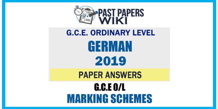 2019 O/L German Marking Scheme | English Medium