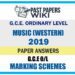 2019 O/L Music (Western) Marking Scheme | English Medium