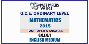 2015 O/L Maths Past Paper and Answers | English Medium