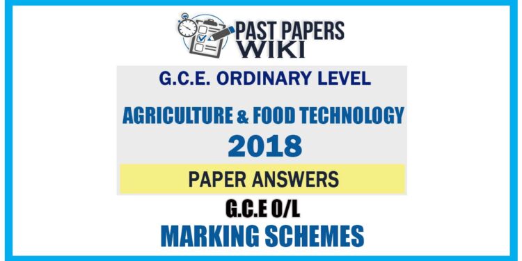 2018 O/L Agriculture & Food Technology Marking Scheme | Tamil Medium