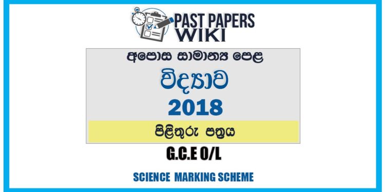 2018 O/L Science Marking Scheme | Sinhala Medium