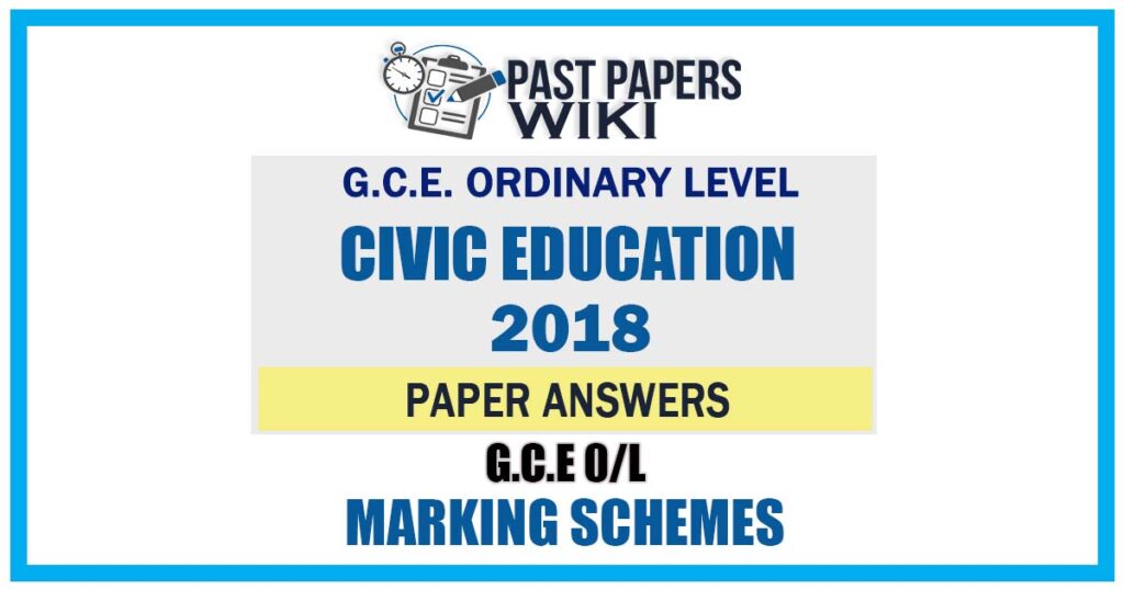 2018 O/L Civic Education Marking Scheme | Tamil Medium