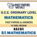 O/L Mathematics Past Papers and Answers in Tamil medium