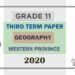 Grade 11 Geography Past Paper 2020 (3rd Term Test) | Western Province