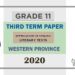 Grade 11 Appreciation of English Literary Texts Past Paper 2020 (3rd Term Test) | Western Province