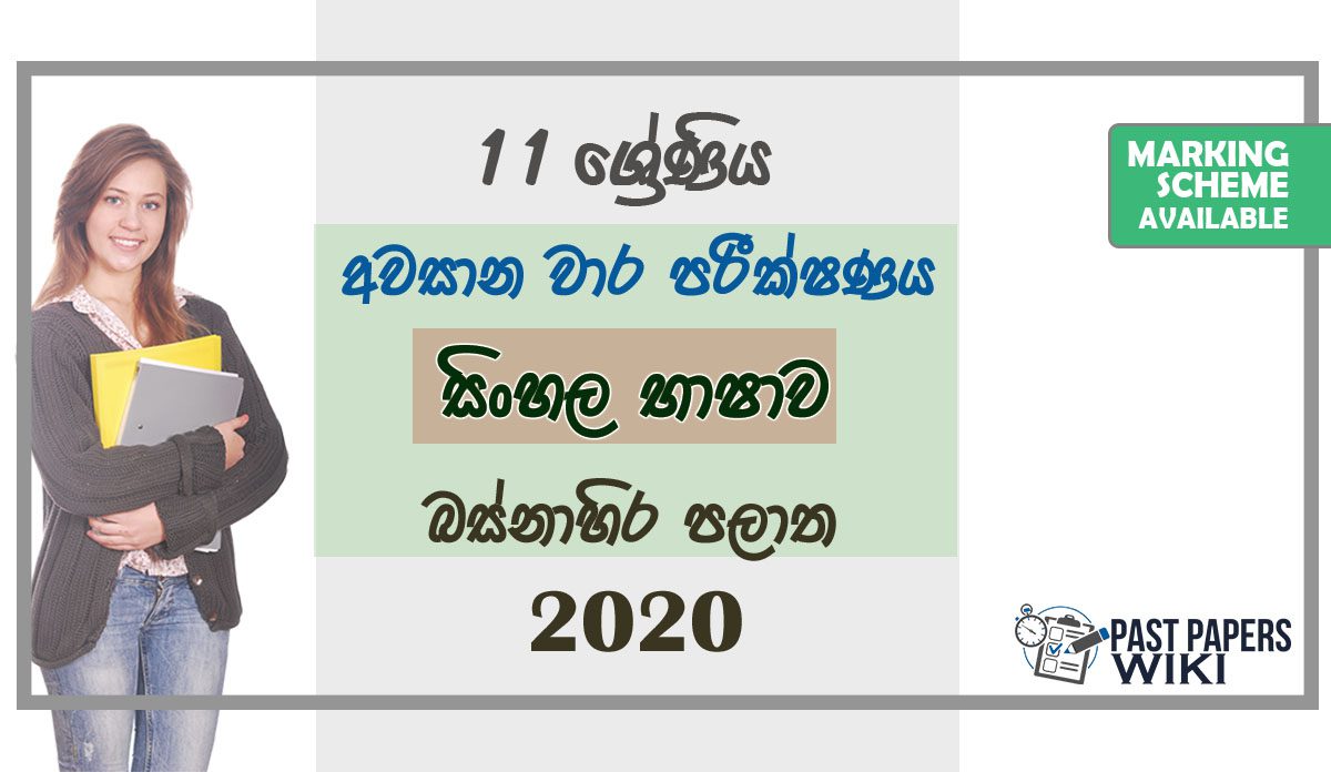 Grade 11 Sinhala Language Past Paper 2020 (3rd Term Test) | Western Province