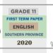 Grade 11 English Paper 2020 (1stTerm Test) | Southern Province