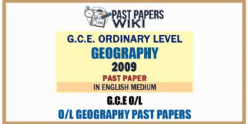 2009 O/L Geography Past Paper | English Medium
