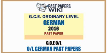 2016 O/L German Past Paper