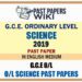 2019 O/L Science Past Paper | English Medium