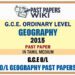 2015 O/L Geography Past Paper | Tamil Medium