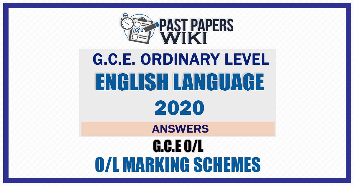 Download 2020 O/L English Language Marking Scheme