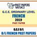 2019 O/L French Past Paper