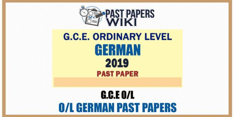 2019 O/L German Past Paper