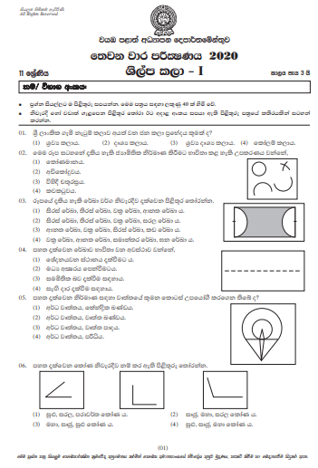 Grade 11 Arts And Crafts Paper 2020 (3rd Term Test) | North Western Province