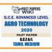 2020 A/L Agro Technology Past Paper | Tamil Medium