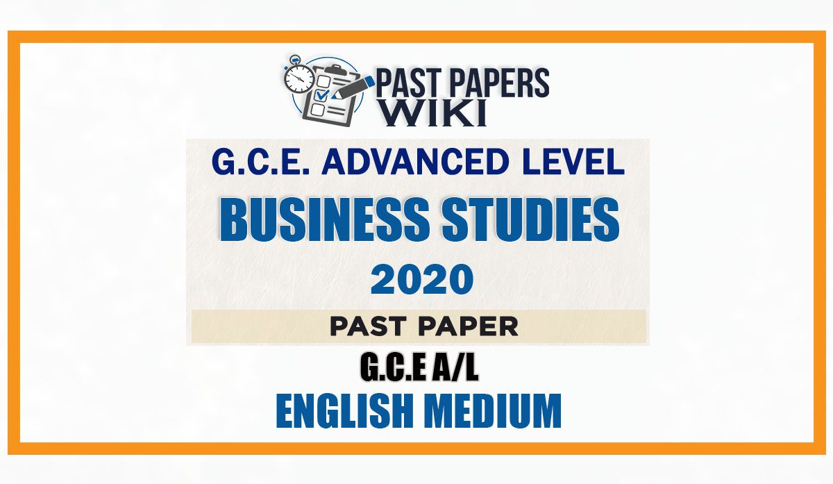 2020 A/L Business Studies Past Paper | English Medium