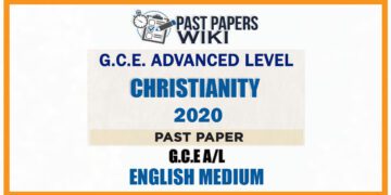 2020 A/L Christianity Past Paper | English Medium