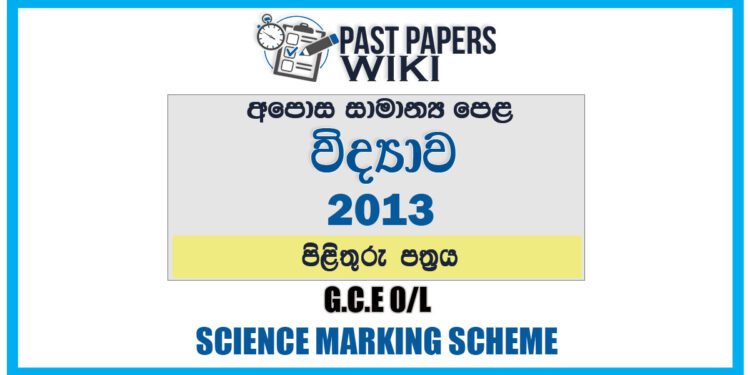 2013 O/L Science Marking Scheme | Sinhala Medium