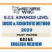 2020 A/L Logic And Scientific Method Past Paper | English Medium