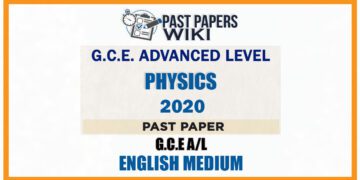 2020 A/L Physics Past Paper | English Medium
