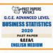 2020 A/L Business Statistics Past Paper | English Medium